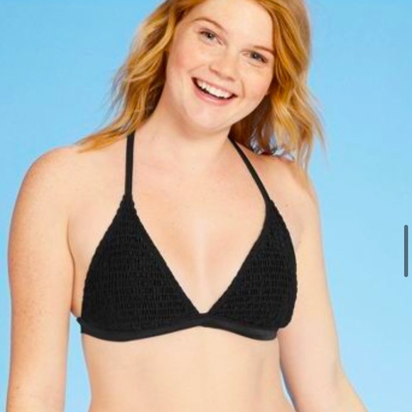 Xhilaration black ribbed bikini top - Picture 4 of 7